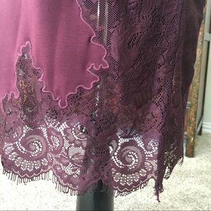 Body by Victoria lace trim pencil skirt wine sz 12